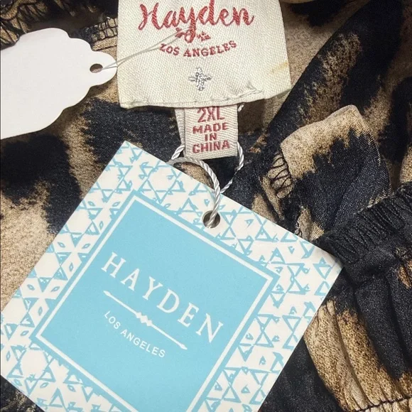 NWT Hayden Leopard Silky Joggers 2X Gorgeous color. Stretchy waist. Pockets!!! - Picture 2 of 5